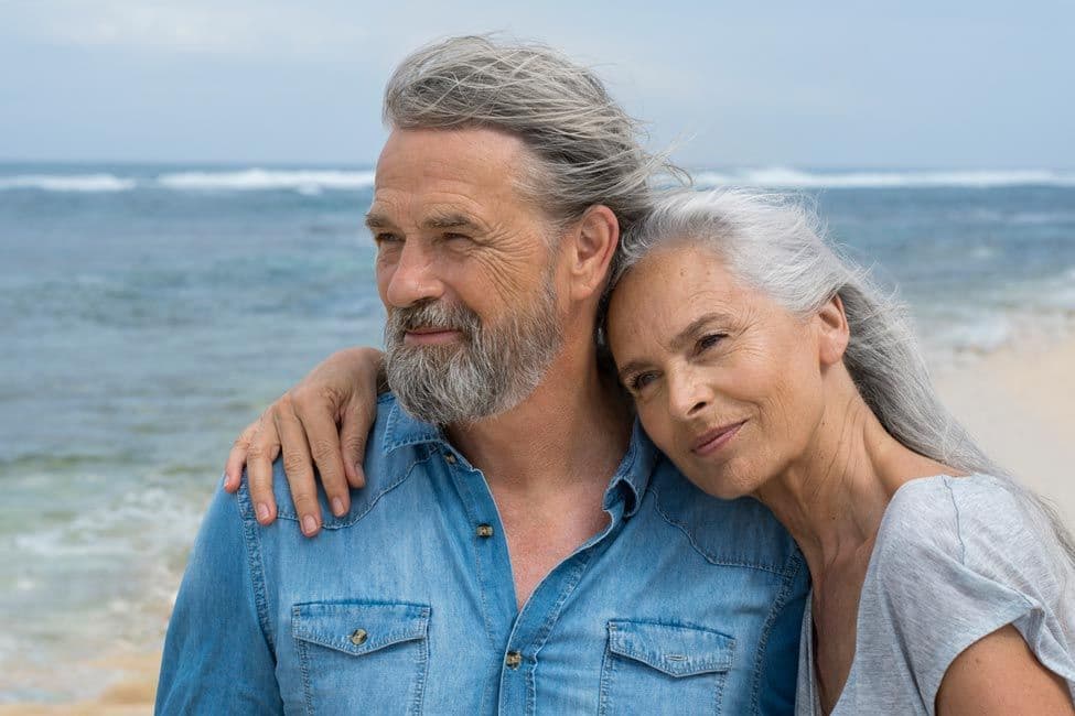 Older couple at beach.