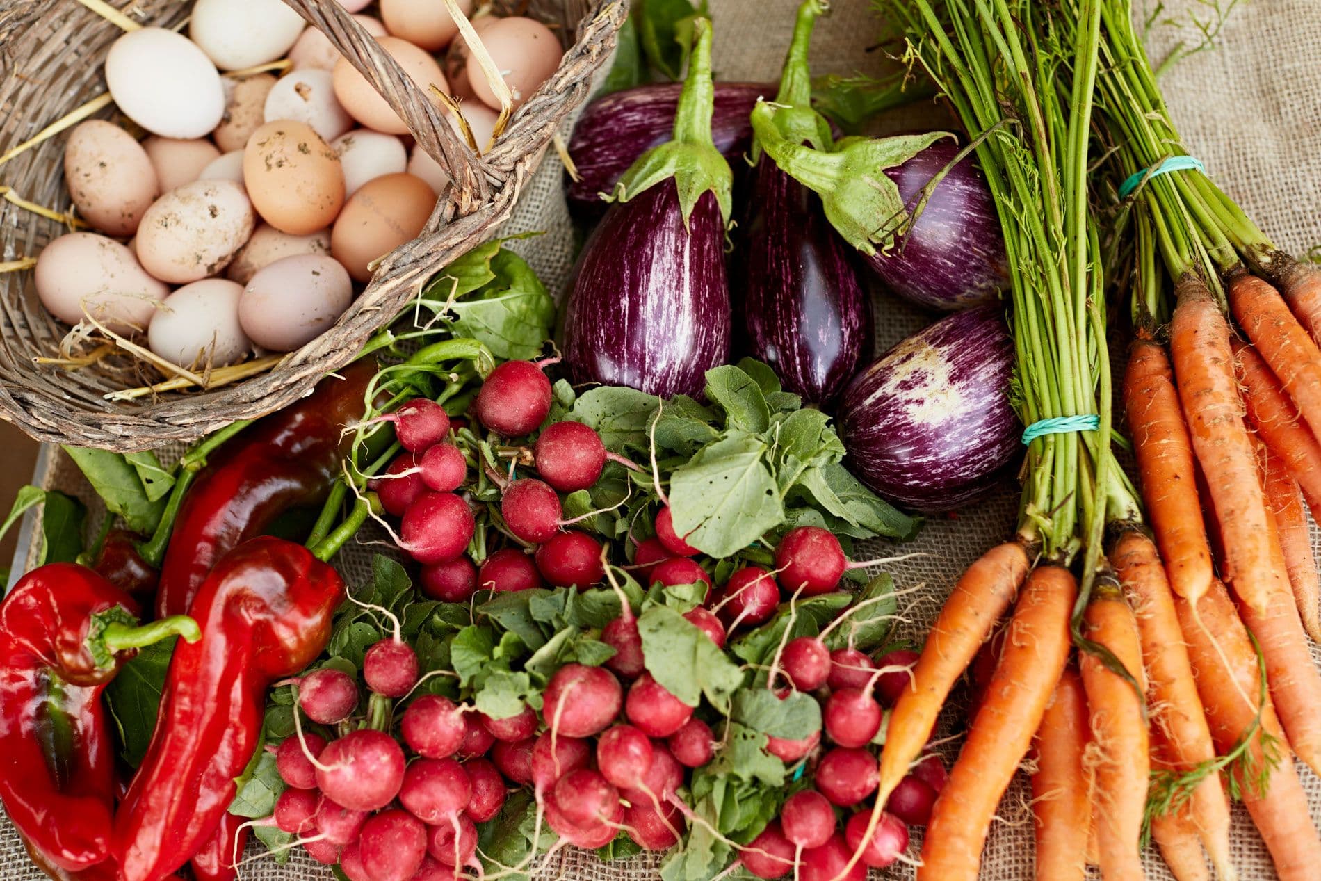 Picture of fresh produce and eggs
